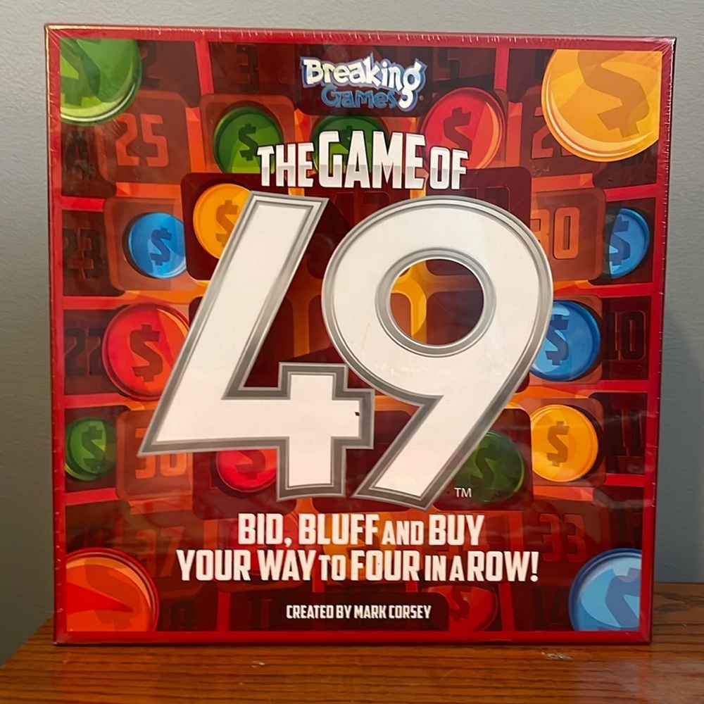 The Game of 49 *NEW* Factory Sealed* Bid Bluff & Buy your way to 4 in a Row
